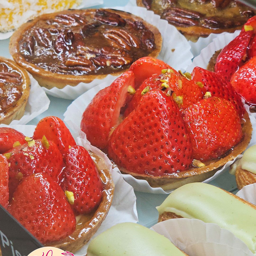 Glazed strawberry tarts and fine patisserie from La Sucriere, Sint Maarten